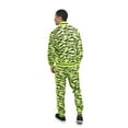 thumbnail image 2 of Men's Tiger Striped Reflective Tape Track Suits 2 Piece Sweatsuit Set ST576 - Neon Yellow - 3X-Large, 2 of 6