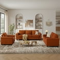 thumbnail image 3 of BLAZANT 90" 3 Seater Sofa Couch with Deep Seat, 90" Modern Upholstered Sofa with Armrests, Easy Installation, Comfy Couches for Living Room, Apartment,Rust, 3 of 10