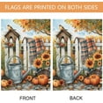 thumbnail image 2 of Autumn Chair Fall Flag Pumpkin Blue White Blanket Seasonal Maple leaves Sunflower Outside Farmhouse Decoration (Chair-28×40 inch), 2 of 6