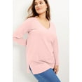 thumbnail image 4 of June + Vie Women's Plus Size Long-Sleeve V-Neck One + Only Tunic, 4 of 4