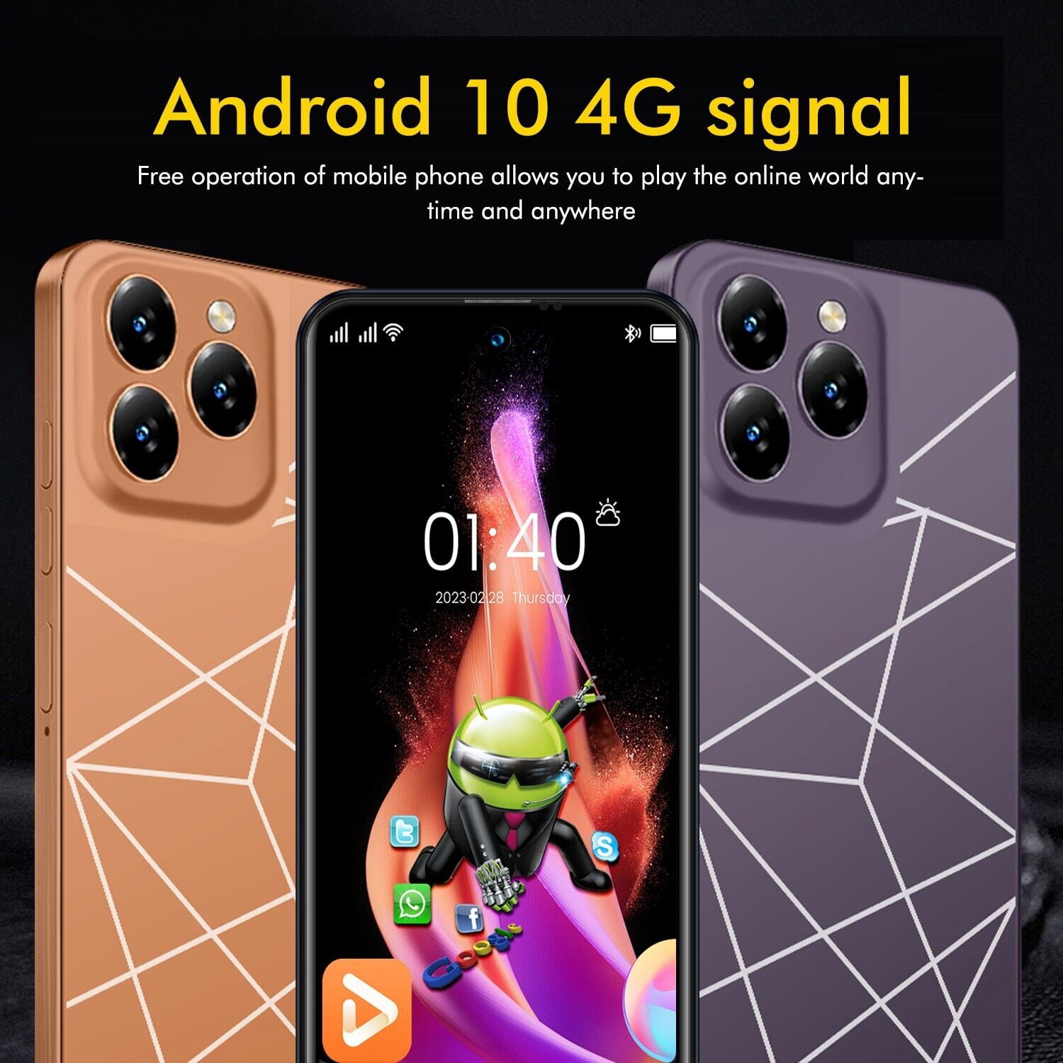 Unlocked 6.8'' Android 12 cell phone 12GB+512GB 1920*1020 Octa