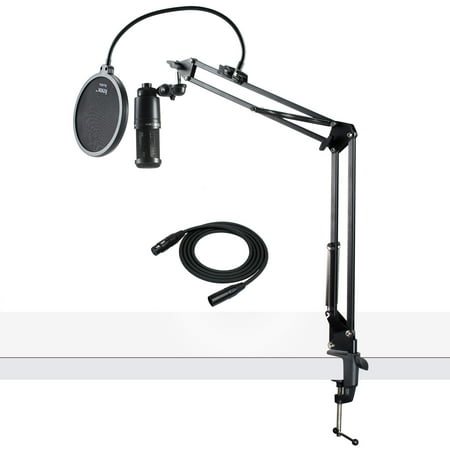 Audio-Technica AT2020 Condenser Studio Microphone with Knox Filter & Boom (Best Shockmount For At2020)