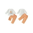 thumbnail image 2 of Miaouyo Toddler Baby Boys Halloween Fall Outfits 3 6 12 18 24 Months 2T 3T O Neck Pumpkin Embroidery Tops Plaid Pants Clothing Sets, 2 of 9