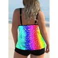 thumbnail image 3 of Langwyqu Sleeveless Tie Dye Printing Plus Size Women 2 Piece Swimsuit Tankinis, 3 of 4
