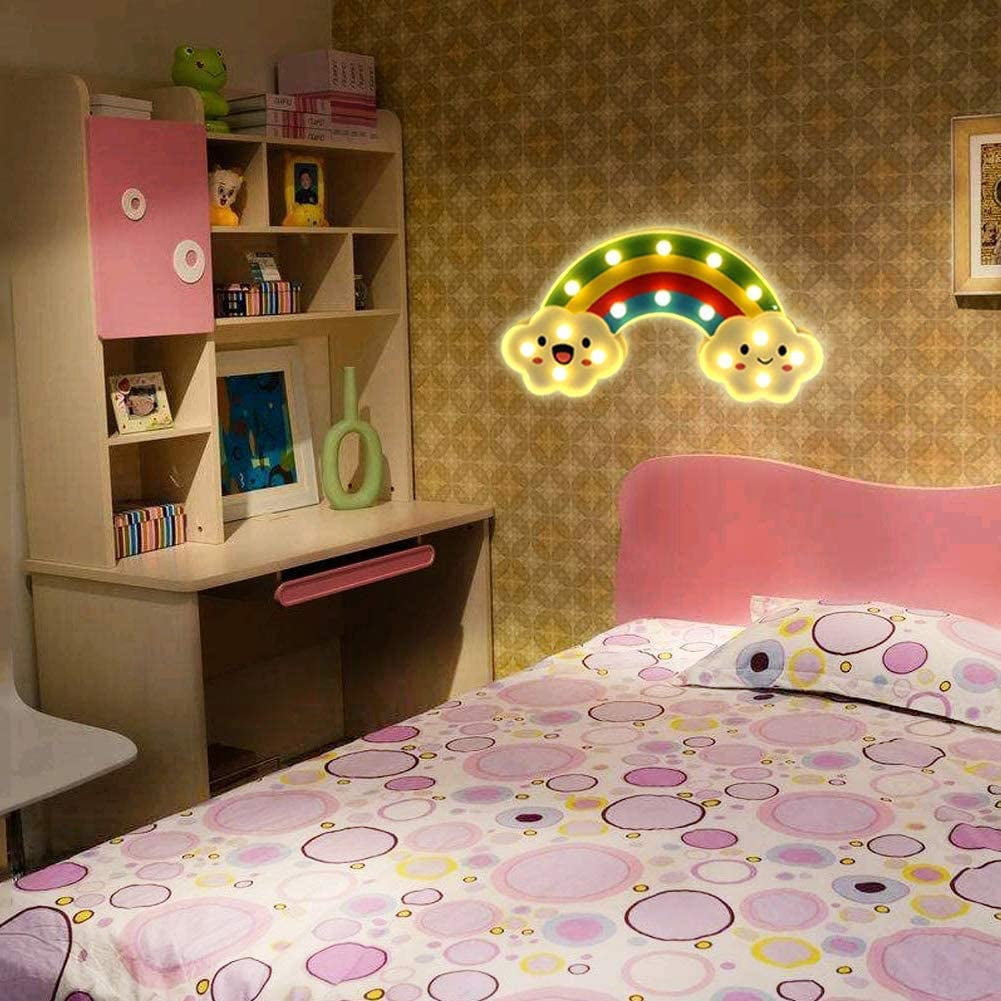 LINLIN Night Light Kids Lamp, LED Night Light Battery Operated LED Girls Light Sign Decorative Table Lamps for Baby Children Bedroom Party