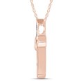 thumbnail image 3 of AFFY 14K Rose Gold over Silver Simulated Blue and White Sapphire "Cross Your Heart" Pendant Necklace, 3 of 6