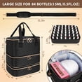 thumbnail image 4 of Bolsa organizadora de esmaltes de uñas MZTXY de tres capas con capacidad para 84 botellas, 4 of 8