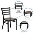 thumbnail image 4 of Flash Furniture HERCULES Series Black Ladder Back Metal Restaurant Chair - Mahogany Wood Seat, 4 of 10