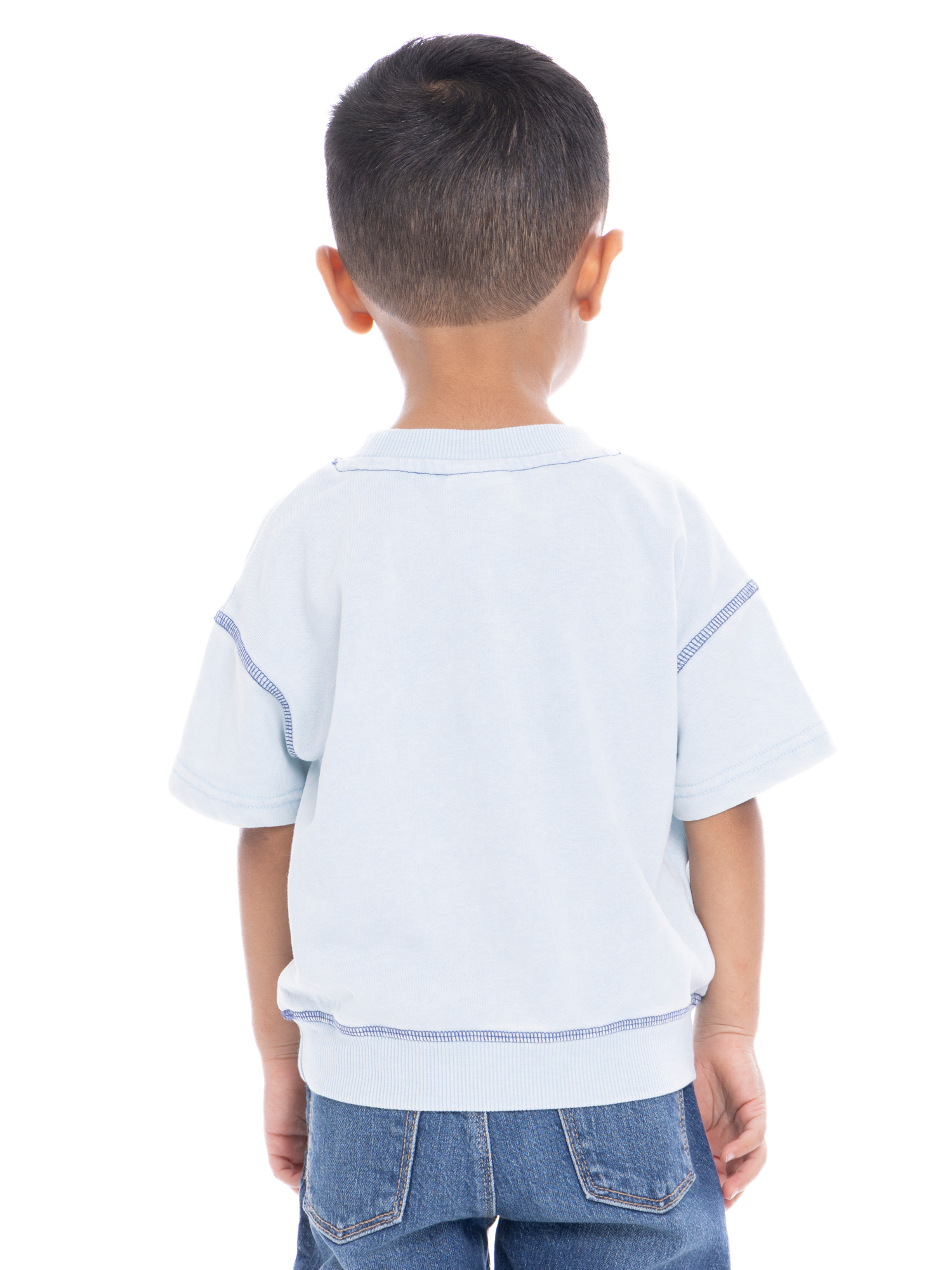 Bluey Toddler Boy Embroidered Graphic Short Sleeve Crewneck Sweatshirts, Sizes 12 Months- 5T