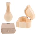 thumbnail image 1 of OUSITAID 3pcs Funny Handmade DIY Jewelry Boxes Unfinished Wood Painted Vase Box, 1 of 6
