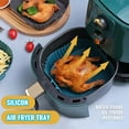 thumbnail image 6 of Air Fryer Silicone Liners 2Pcs, Reusable Air Fryer Square Liner, Heat Resistant Easy Cleaning Air Fryer Silicone Pot for 3 to 6 Qt for Air Fryer Accessories (Red+Bule), 6 of 6