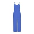 thumbnail image 6 of Ashirexll Womens Jumpsuit, Casual Jumpsuits for Women, Strap Jumpsuit Summer New Style Solid Color Pocket Casual Jumpsuit Female Blue S, 6 of 6