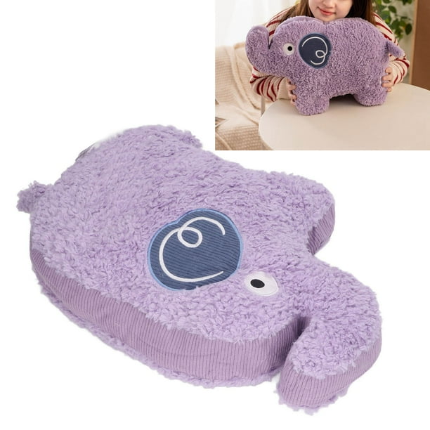 Juguete De Peluche De Elefante, Almohada Decorativa De Elefante Púrpura De 17,7 Pulgadas De Ancho Para Coche