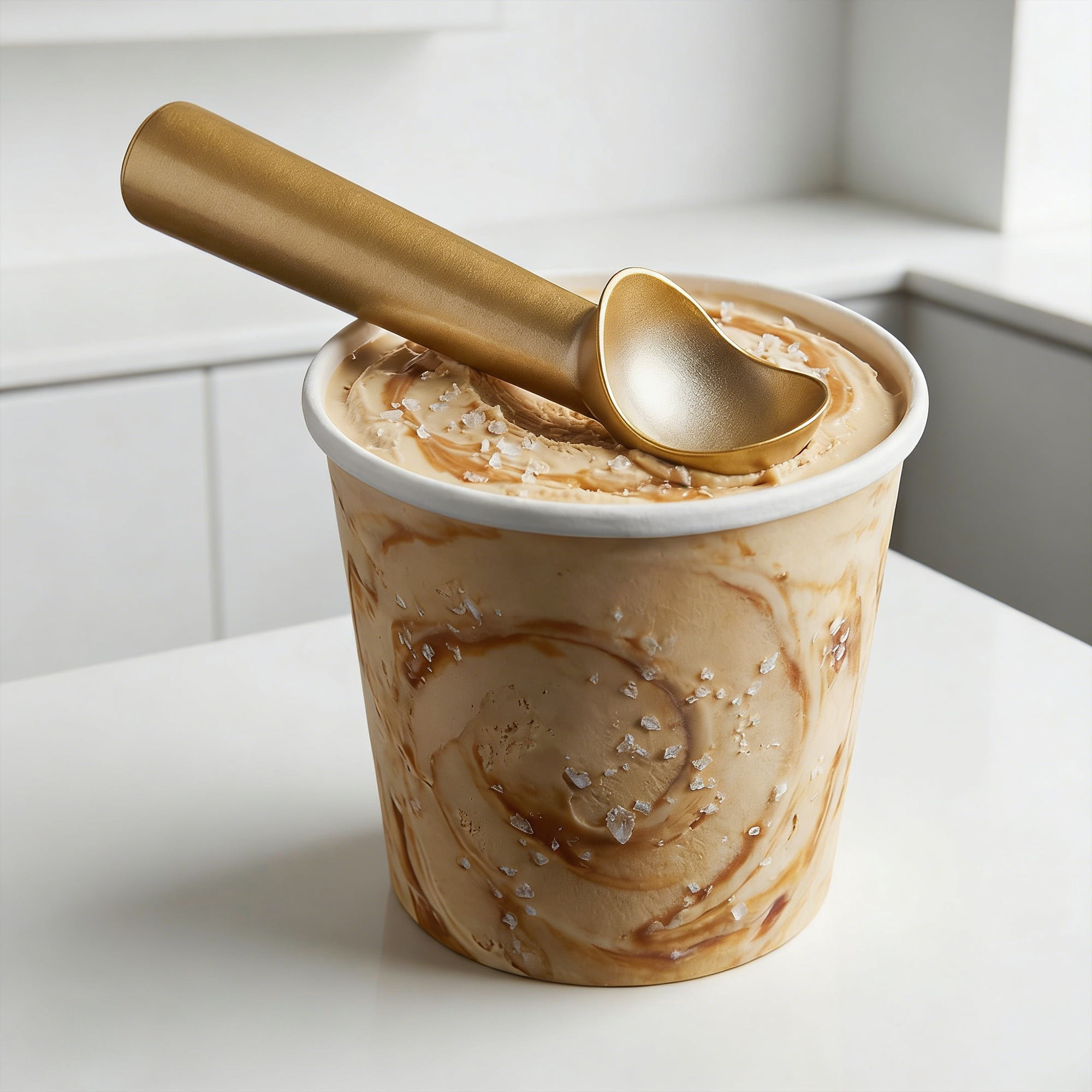 Unique Bargains Stainless Steel Ice Cream Scoop with Handle Gold 1