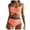 Pink, variant on Women's High Waist Bikini Set Cross Back Tummy Control Two Piece Swimsuit Cover Belly Beach Swimwear for Vacation,Black,L