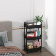 thumbnail image 6 of Cowin 3 Tier Metal Rolling Utility Cart with 6 Hooks, Black, 6 of 8