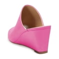 thumbnail image 3 of YDN Women Comfortable Peep Toe Slipper Pumps Slip On Wedge High Heels Backless Sandals Office Causal Slide Shoes Size 6 Hot Pink, 3 of 4