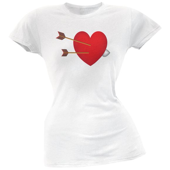 Couples Cupid Heart White Soft Juniors T-Shirt