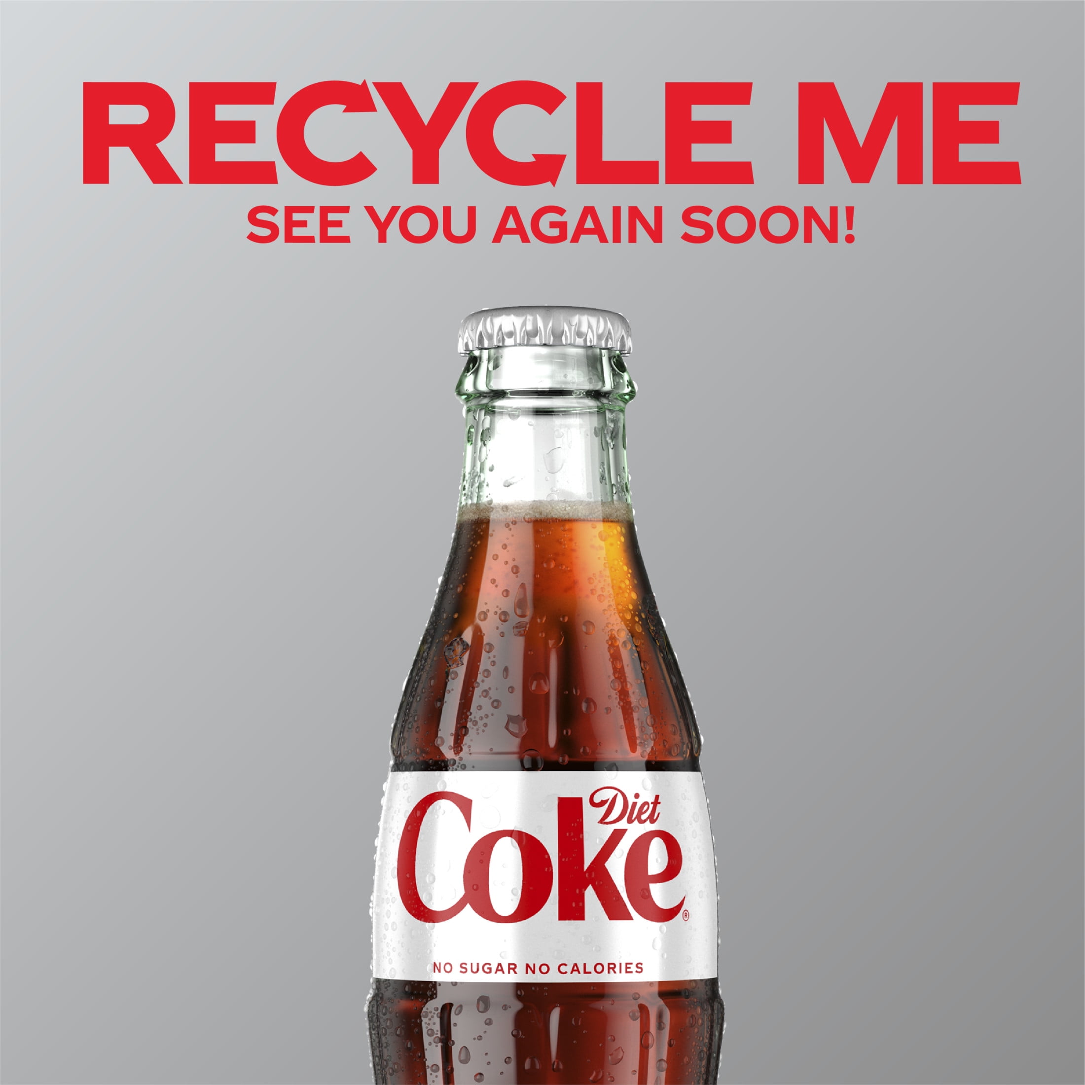 Diet Coke Soda Pop Glass Bottles, 8 fl oz, 6 Pack