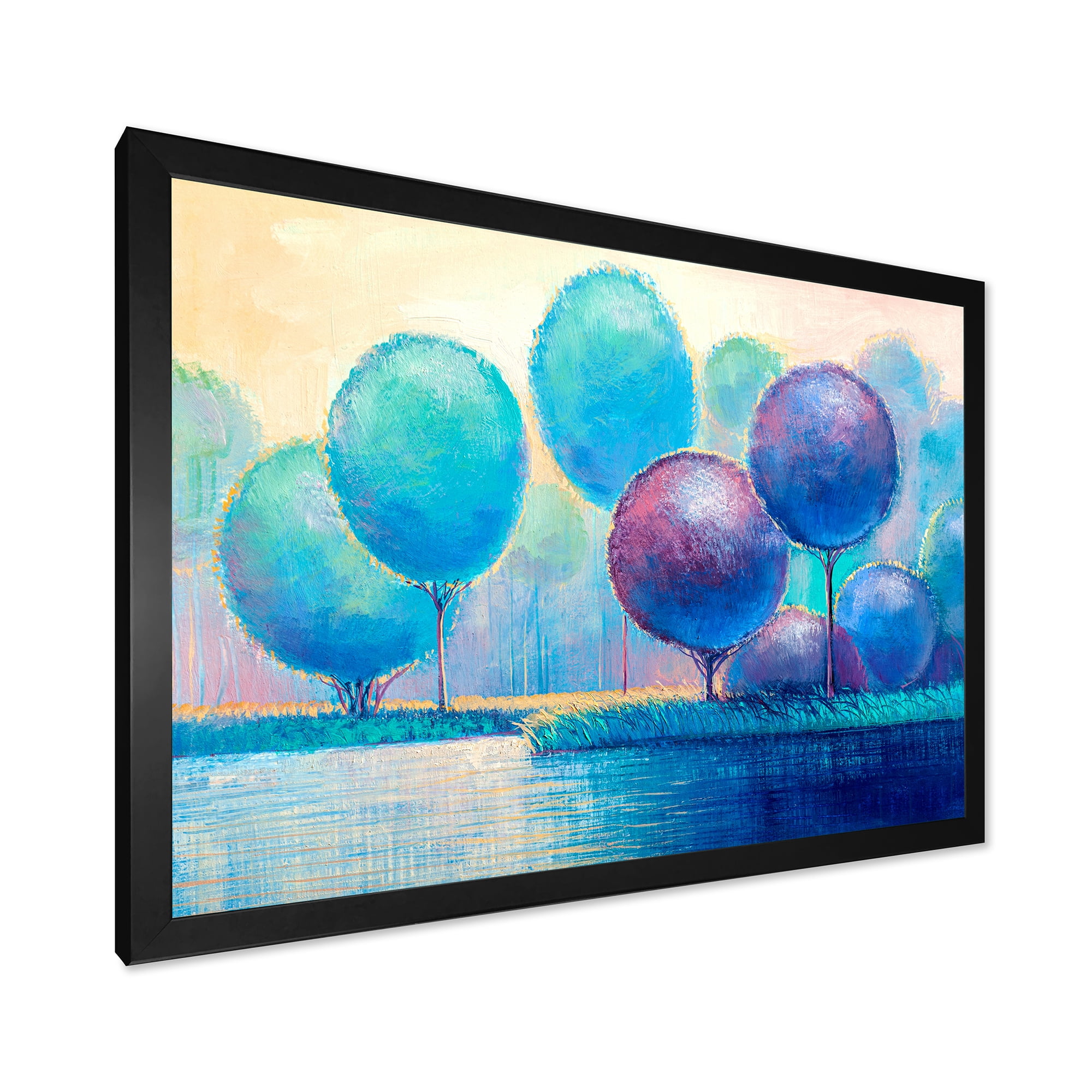 Designart 'Ornamental Colourful Trees V' Modern Framed Art Print