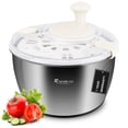 thumbnail image 1 of RAINBEAN Salad Spinner Stainless Steel Large, Multi-Use Lettuce Spinner Wash Spin and Dry Fruits and Vegetables with Drain Bowl C, 1 of 8