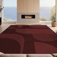 thumbnail image 2 of Design&I 9'x12' Washable Area Rug Deep Burgundy Geometric Design Modern Abstract with Bold Shapes for Dining Room, Basement, Large Office, Snag-Free, 2 of 7