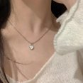 thumbnail image 1 of New  Niche Necklace Creative Personalized Light Luxury Advanced Split Love Micro Zircon Sweet  Necklace, 1 of 7
