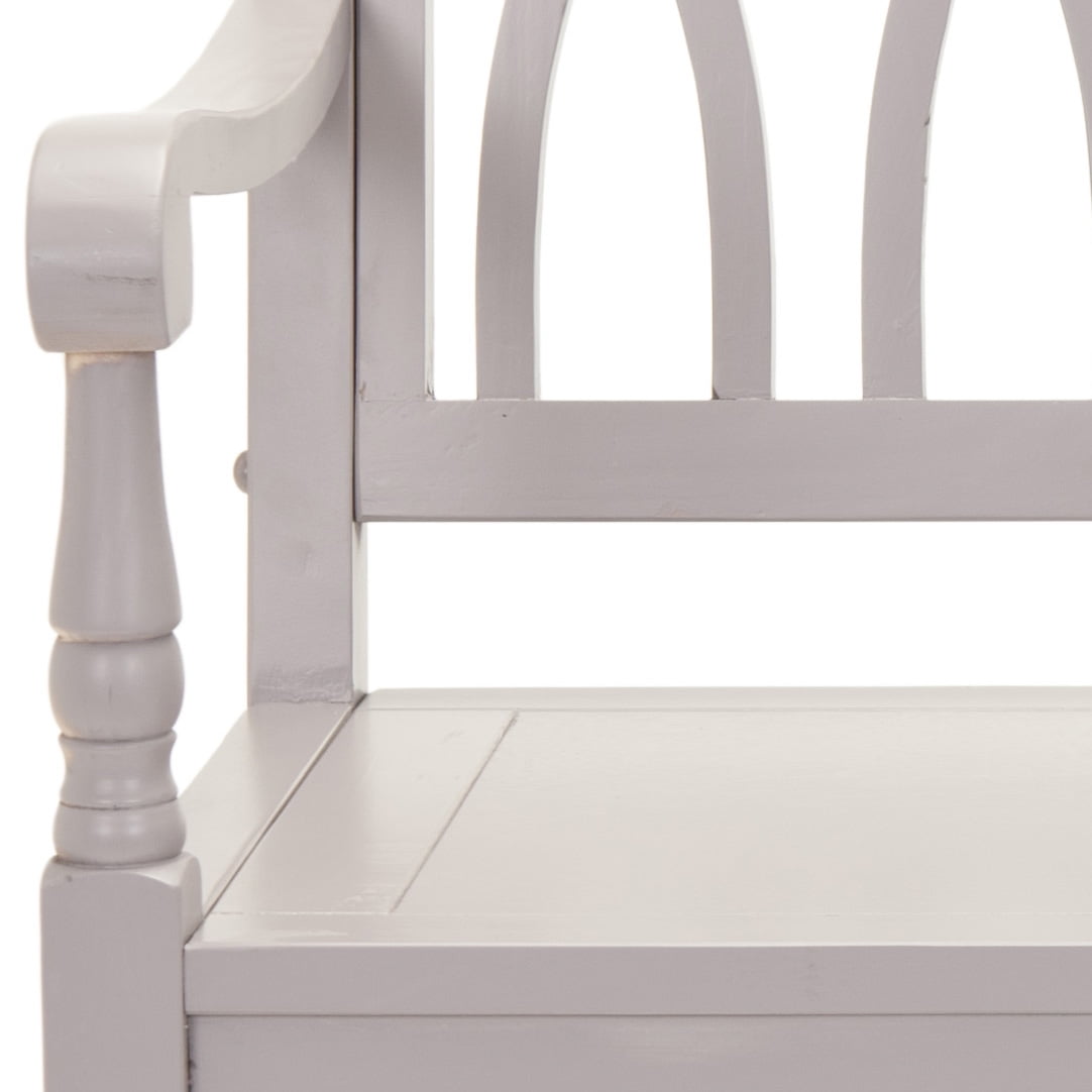 SAFAVIEH Benjamin Geometric Rustic Bench, Quartz Grey