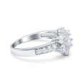 thumbnail image 2 of Simulated Cubic Zirconia Size-6 Flower Solitaire Wedding Engagement Ring 925 Sterling Silver, 2 of 7