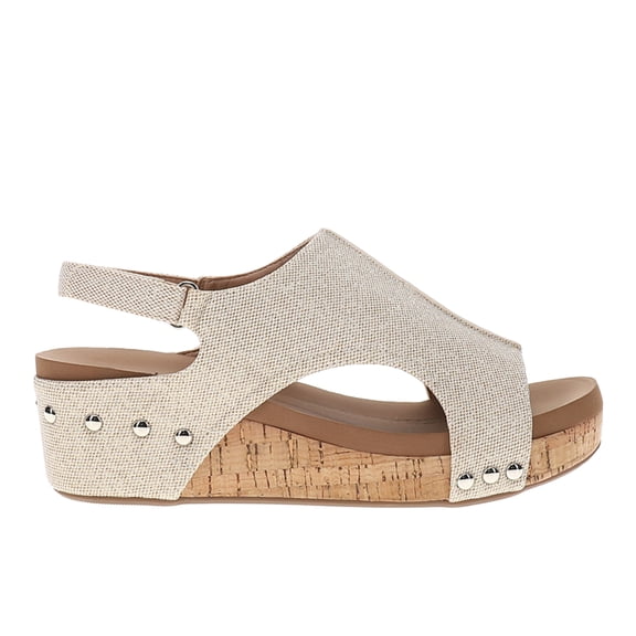 Corkys Womens Volta Ii Studded Slingback Wedge Casual Shoes