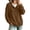 Brown, variant on Sweatshirt for Women Collared Half Button Pullover Top Long Sleeve Casual Top