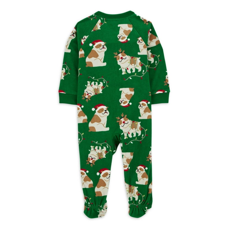 CREAM TWO-PIECES PAJAMA WITH AN ALL OVER PRINT OF GINGERMEN IN SOFT FLEECE, BABY CREAM TWO-PIECES PAJAMA WITH AN ALL OVER PRINT OF GINGERMEN IN SOFT FLEECE, BABY