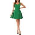 thumbnail image 2 of INSPIRE CHIC Women's Party Sleeveless Sweetheart Neck Fit and Fla Swing Cocktail Dress XL Green, 2 of 6