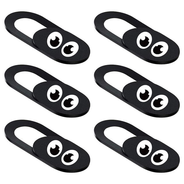TEHAUX 6Pcs Black ABS Rectangular Laptop Webcam Cover for Privacy Protection 1.5x0.5in
