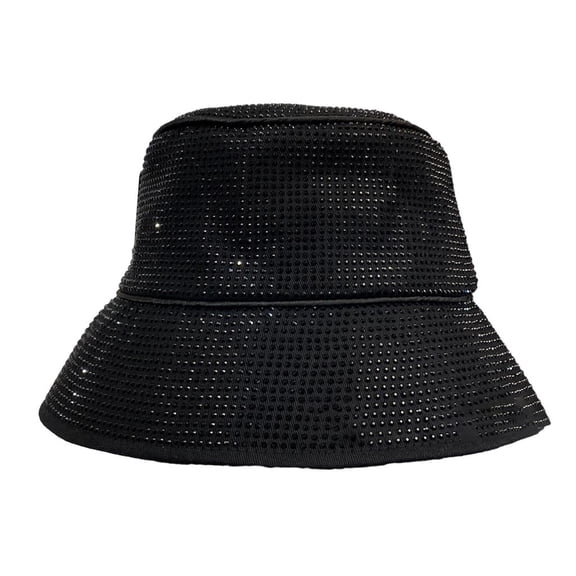 Giaone Luxurious Bucket Hat for Eye-catching Full Bling Rhinestone Hat