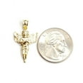 thumbnail image 2 of New 10k yellow Gold angel Pendant charm wings gift fine jewelry diamond cut 1.3g, 2 of 12