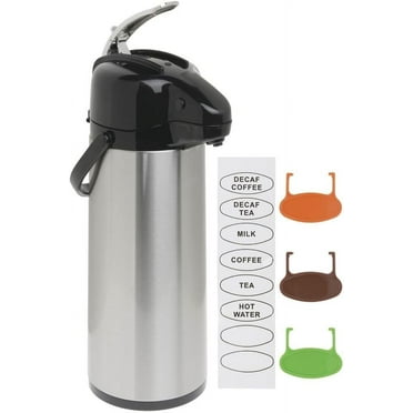 HUBERT Air Pot Thermal Coffee Server 2.5L Stainless Steel Glass-Lined Lever Lid