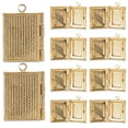 thumbnail image 2 of 10 colgantes rectangulares de bolsillo con forma de libro, de cobre, para hacer joyas., 2 of 6