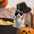 thumbnail image 4 of Acrylic Halloween Cat Pendant Playful Seasonal Accessory For Personal Items Style B, 4 of 6