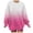 Pink, variant on Shirts for Women Plus Size Winter Fall Loose Crew Neck Long Sleeve Puff Cold Shoulder Gradient Leisure Cotton Pullover Sweatshirts(Blue,S)
