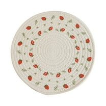 Btomtd Placemats,Heat Resistant Mat,Woven Insulated Placemats Table Mats Printed Placemats Round Pot Mats Bowl Mats