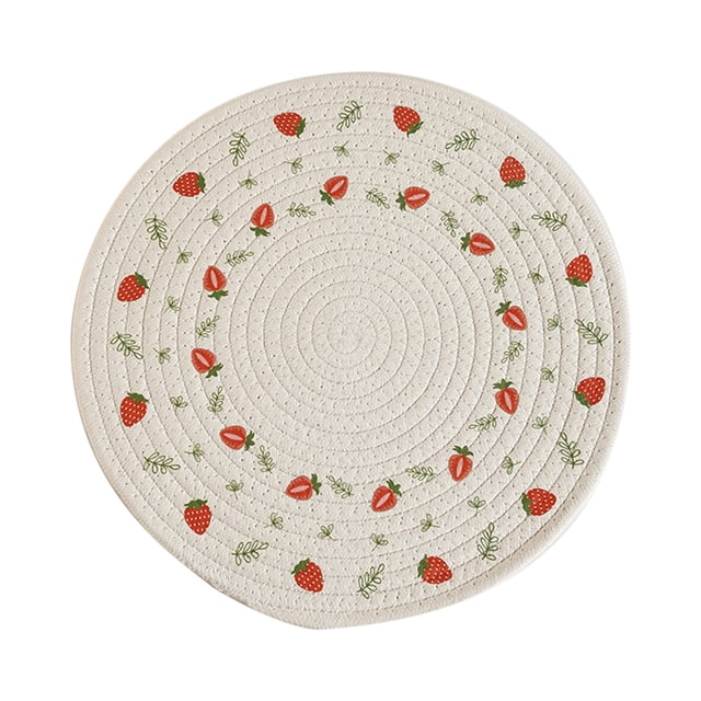 Sets de Table Ronds Tissés, Sets de Table Isolés Tissés Imprimés, Sets de Table Ronds pour Bols, Sets de Table pour Table Ronde