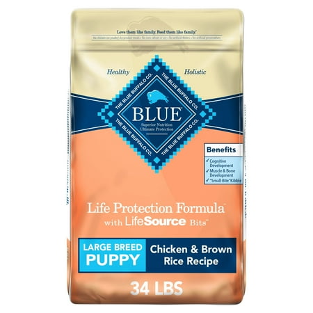 UPC: 0840243144662 | Blue Buffalo Life Protection Formula Chicken and Brown Rice Large Breed Dry Dog Food for Puppies Whole Grain 34 lb. Bag
