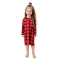 thumbnail image 3 of Matching Family Christmas Pajamas Set Red Plaid Holiday PJs Button Up Sleepwear Loungewear Loose Dress for Toddler Kid Girls, 3 of 7
