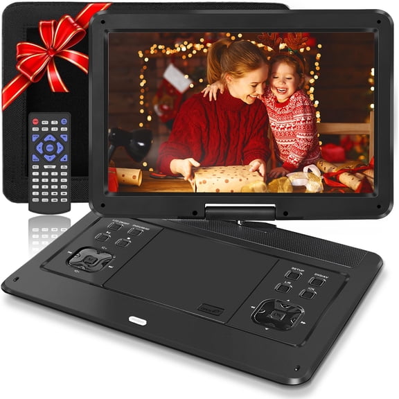 Reproductor de DVD portátil HotHot, pantalla de 16,9", batería de 6 horas, negro