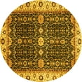 thumbnail image 1 of Ahgly Company Indoor Round Geometric Yellow Traditional Area Rugs, 3' Round, 1 of 4