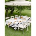 thumbnail image 4 of Outdoor Tablecloths with Umbrella Hole & Zipper, Spring Flowers Rectangle Tablecloth 60x120 Inch, Modern Simple Floral Plants Lines Art Waterproof Table Cloth, Patio/Pool/Picnic Table Covers, 4 of 8
