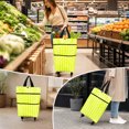 thumbnail image 3 of Wodellrrea Foldable Wheeled Shopping Cart, Expandable Utility Cart, Fabric, Yellow, 3 of 7