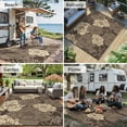 thumbnail image 6 of KUETH 6'x 9' Outdoor Rug Plastic Waterproof Outside Foldable Flower Mat UV Resistant Patio RV Deck Carpet,COFFEE BEIGE, 6 of 6