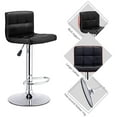 thumbnail image 4 of Patiojoy Square Modern Bar Stool PU Leather Adjustable Swivel Barstools Set of 2, 4 of 7